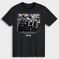 T-shirt noir pour homme Seattle Seahawks NFL Flash Features Super Bowl LX