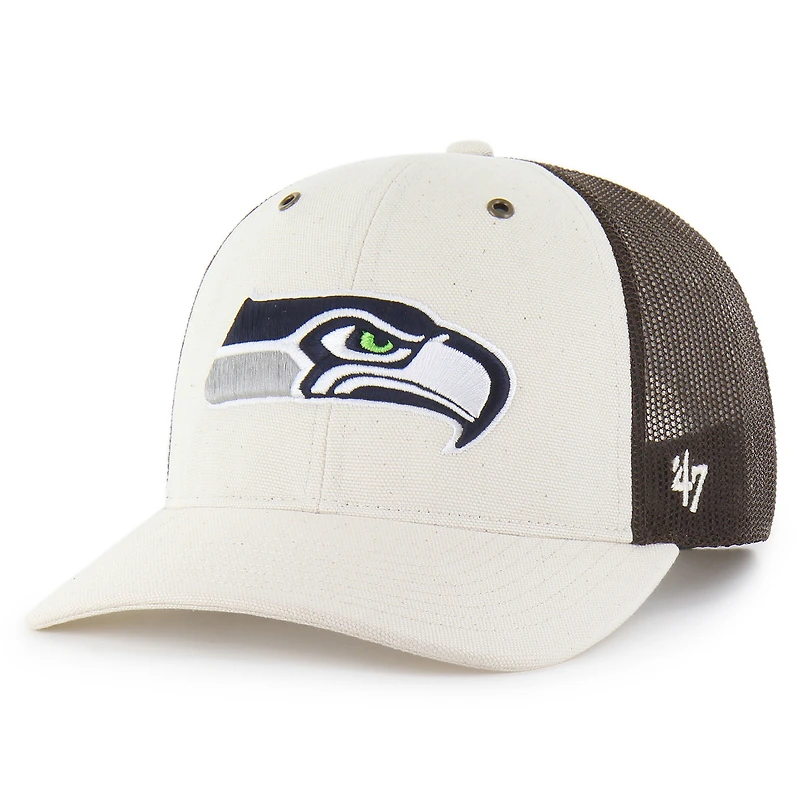 Casquette trucker ajustable Carhartt x '47 Seattle Seahawks naturelle/marron non teinte pour homme