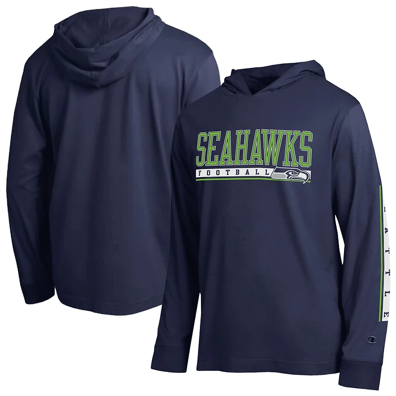 T-shirt à capuche Champion College Navy Seattle Seahawks All Star pour homme