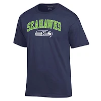 T-shirt Champion College Navy Seattle Seahawks avec logo en arc de cercle pour homme