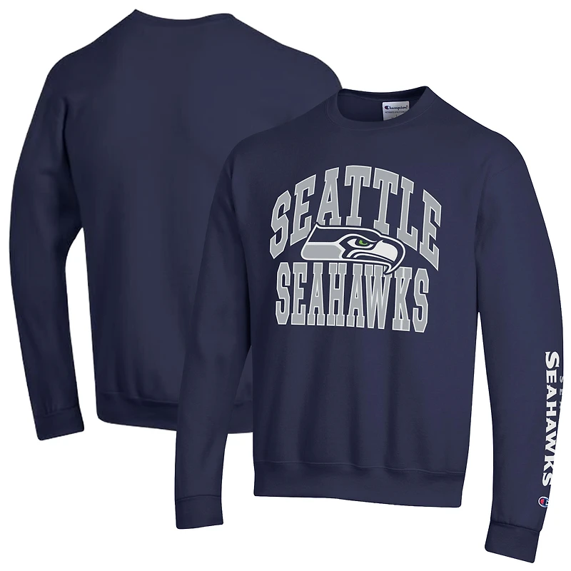Sweat-shirt en polaire Powerblend bleu marine Champion College pour homme, Seattle Seahawks
