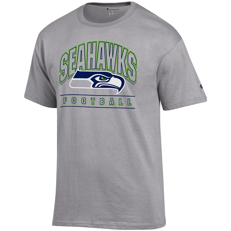 Men's Champion  Heather Gray Seattle Seahawks Football T-Shirt