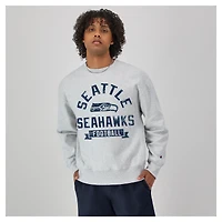 Sweat-shirt en molleton à tissage inversé Champion pour homme, gris chiné, des Seattle Seahawks