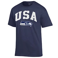 Men's Champion Navy Seattle Seahawks Americana T-Shirt