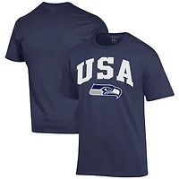T-shirt Champion bleu marine Seattle Seahawks pour homme, style américain
