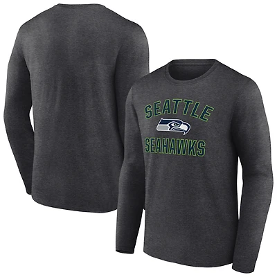 Men's  Charcoal Seattle Seahawks Victory Arch Long Sleeve T-Shirt