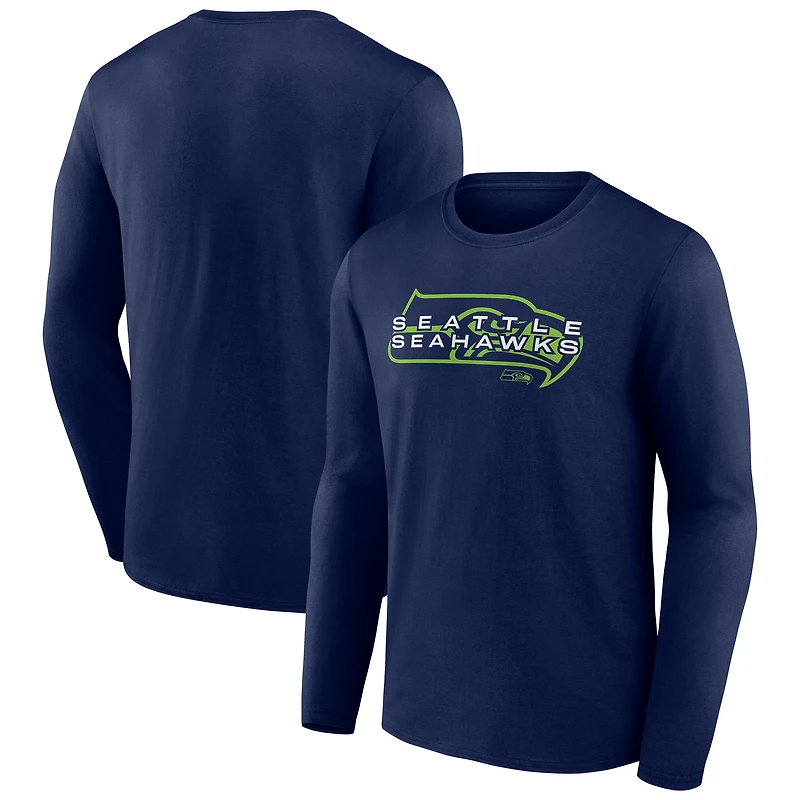 Men's  College Navy Seattle Seahawks Advance To Victory Long Sleeve T-Shirt