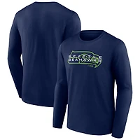 Men's  College Navy Seattle Seahawks Advance To Victory Long Sleeve T-Shirt