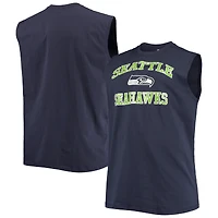 Men's College Navy Seattle Seahawks Big & Tall Muscle Tank Top