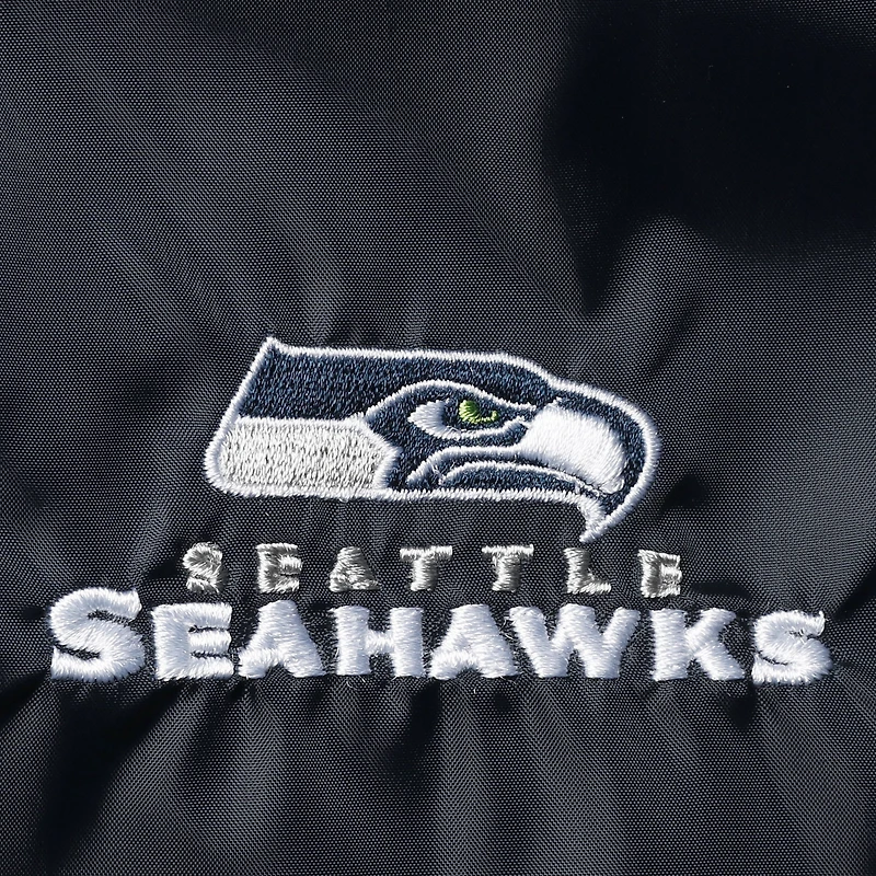 Men's College Navy Seattle Seahawks Coaches Classic Raglan Full-Snap Windbreaker Jacket