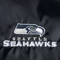 Men's College Navy Seattle Seahawks Coaches Classic Raglan Full-Snap Windbreaker Jacket