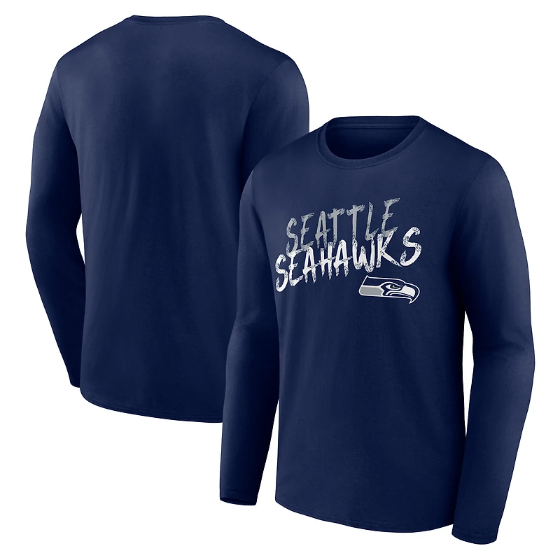 Men's College Navy Seattle Seahawks Hustle Long Sleeve T-Shirt