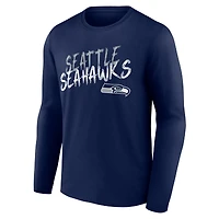 T-shirt à manches longues Seattle Seahawks Hustle bleu marine pour homme