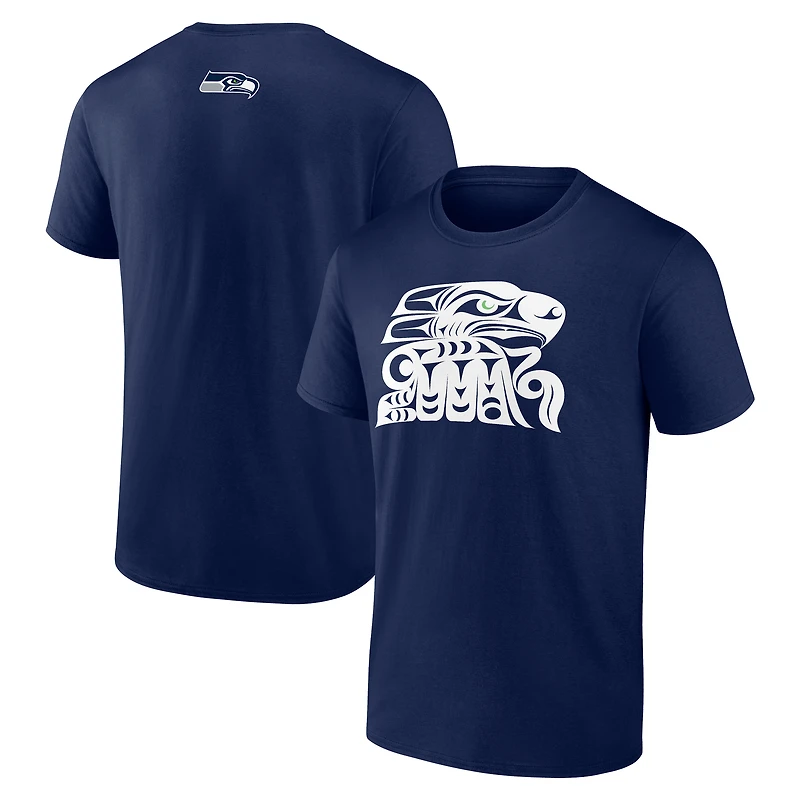 Men's College Navy Seattle Seahawks Muckleshoot Logo T-Shirt