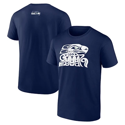 Men's College Navy Seattle Seahawks Muckleshoot Logo T-Shirt