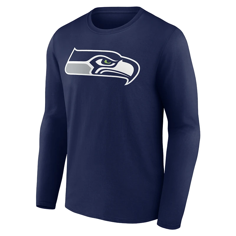 Men's College Navy Seattle Seahawks Team Authentic Personalized Name & Number Long Sleeve T-Shirt