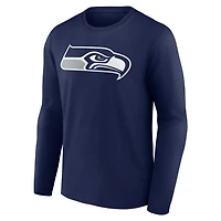 Men's College Navy Seattle Seahawks Team Authentic Personalized Name & Number Long Sleeve T-Shirt