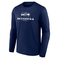 Men's  College Navy Seattle Seahawks Team Lockup Long Sleeve T-Shirt
