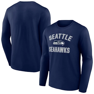 Men's  College Navy Seattle Seahawks Victory Arch Long Sleeve T-Shirt