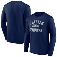 Men's  College Navy Seattle Seahawks Victory Arch Long Sleeve T-Shirt
