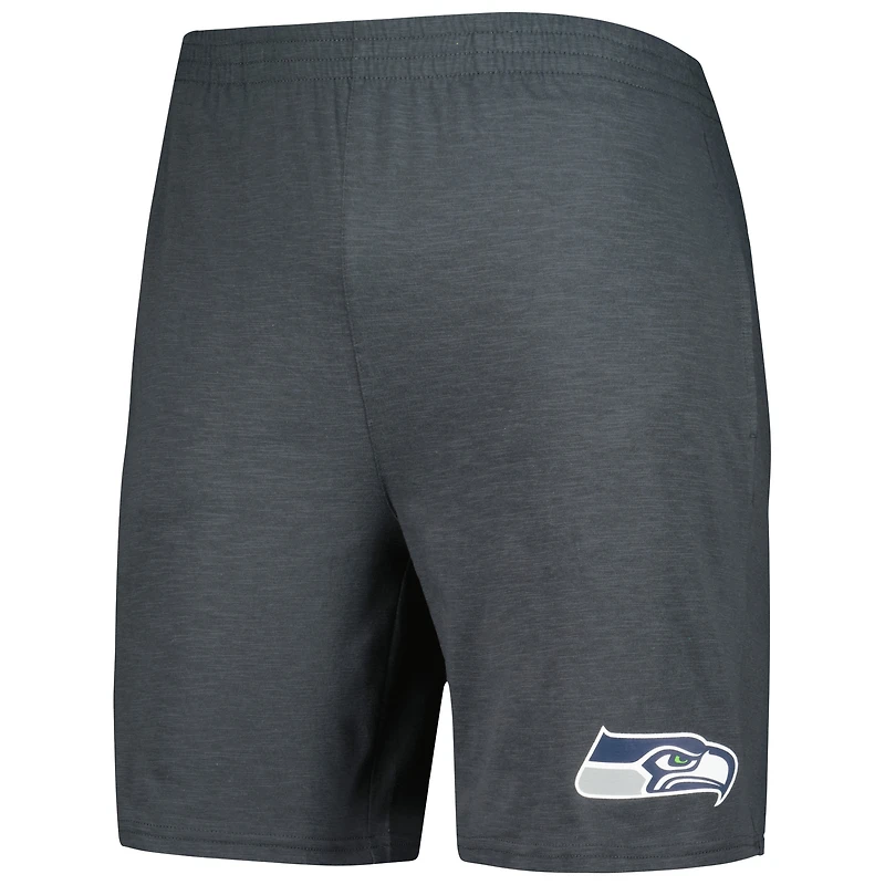 Ensemble de nuit T-shirt et short Seattle Seahawks Downfield Concepts Sport anthracite/blanc pour homme