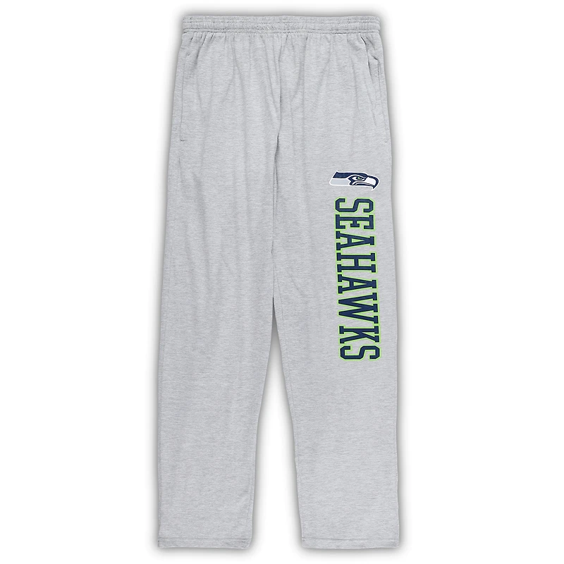 Concepts Sport College Bleu marine/gris chiné Seattle Seahawks Big & Tall T-shirt et pantalon de pyjama Ensemble nuit