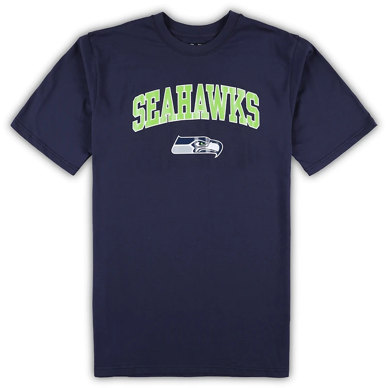Ensemble de pyjama pour homme Concepts Sport College bleu marine/gris chiné Seattle Seahawks, haut et pantalon grande taille