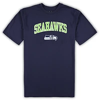Ensemble de pyjama pour homme Concepts Sport College bleu marine/gris chiné Seattle Seahawks, haut et pantalon grande taille