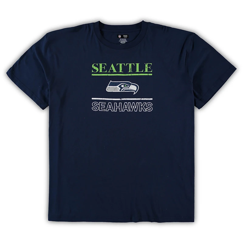 Ensemble de pyjama t-shirt et pantalon pour hommes Concepts Sport College Navy Seattle Seahawks Tailles Big & Tall Lodge