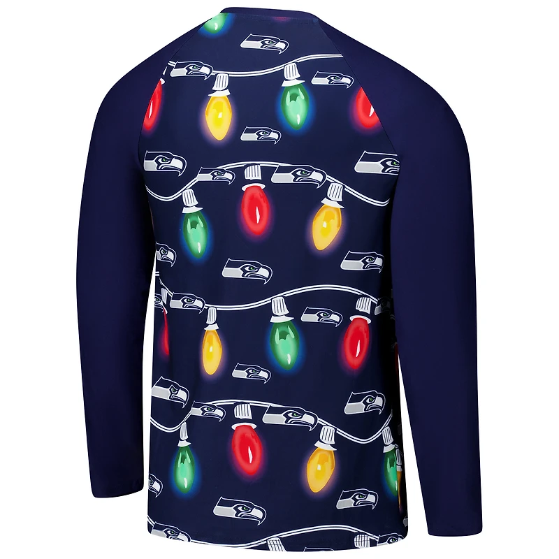 Ensemble haut à manches longues et pantalon raglan en tricot Garland pour homme Concepts Sport College Navy des Seattle Seahawks