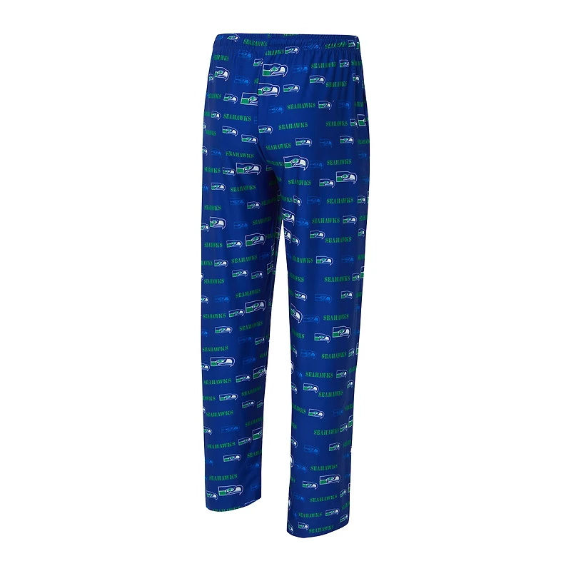 Pantalon en tricot Concepts Sport Royal Seattle Seahawks à imprimé mosaïque rétro pour homme