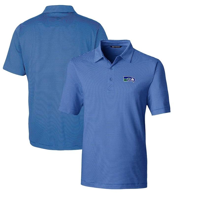 Polo extensible bleu à rayures crayon Forge pour homme, Cutter & Buck, Seattle Seahawks, avec logo rétro