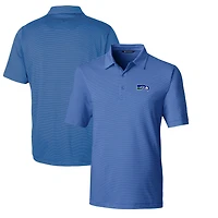 Polo extensible bleu à rayures crayon Forge pour homme, Cutter & Buck, Seattle Seahawks, avec logo rétro