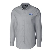 Men's Cutter & Buck Charcoal Seattle Seahawks Throwback Logo Long Sleeve Stretch Oxford Button-Down Shirt