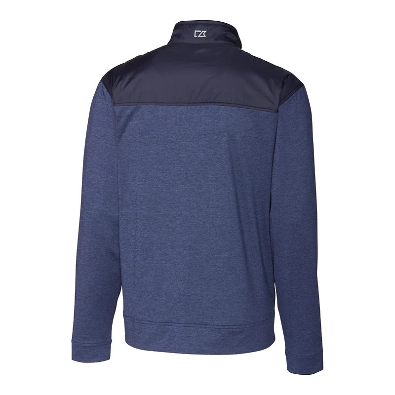 Men's Cutter & Buck College Navy Seattle Seahawks Helmet Stealth Hybrid Quilted Full-Zip Windbreaker Jacket