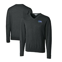 Pull-over à col en V pour homme Cutter & Buck Heather Charcoal Seattle Seahawks Throwback Logo Lakemont Tri-Blend
