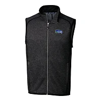 Pull-over en tricot à fermeture éclair intégrale pour homme, couleur anthracite chiné, avec logo rétro des Seattle Seahawks, Cutter & Buck, grandes tailles
