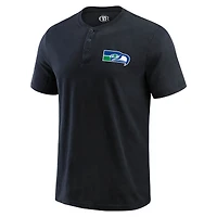 Men's Darius Rucker Collection by Fanatics Black Seattle Seahawks Washed Henley T-Shirt