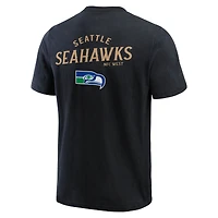Men's Darius Rucker Collection by Fanatics Black Seattle Seahawks Washed Henley T-Shirt