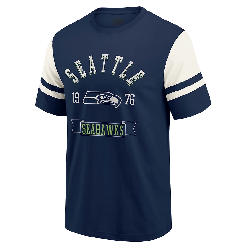 T-shirt de football américain Darius Rucker pour homme, collection Fanatics, bleu marine universitaire, des Seattle Seahawks