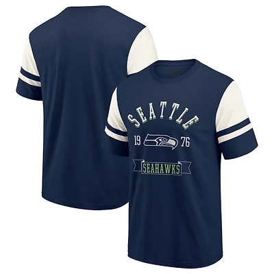 T-shirt de football américain Darius Rucker pour homme, collection Fanatics, bleu marine universitaire, des Seattle Seahawks