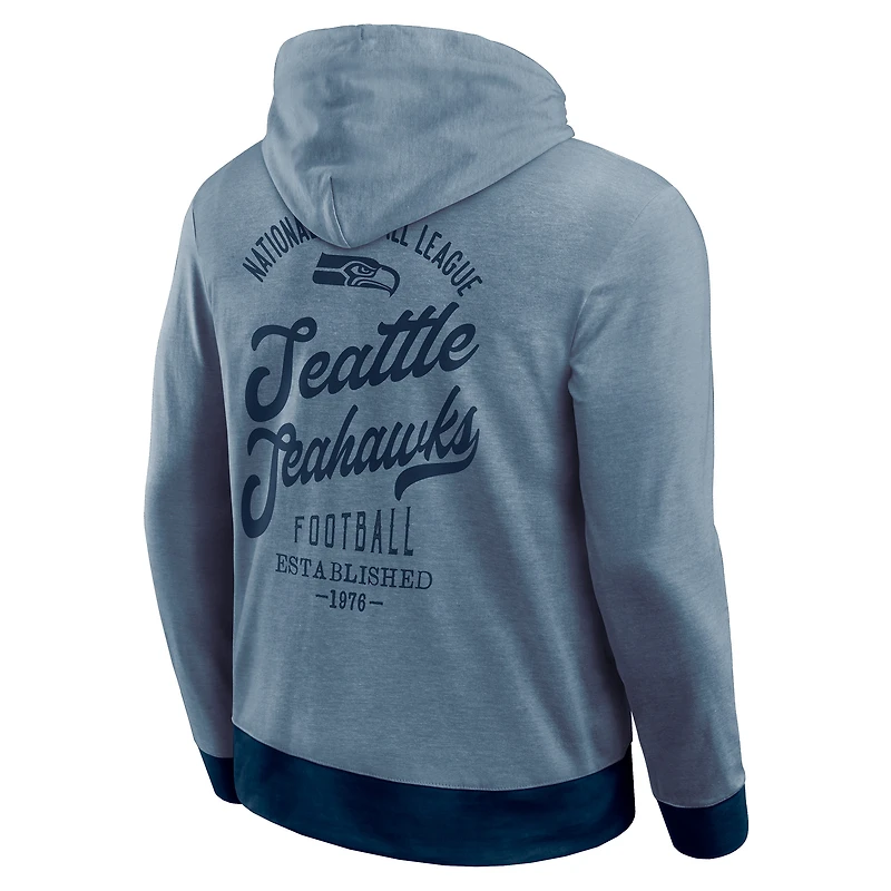 Men's Darius Rucker Collection by Fanatics College Navy Seattle Seahawks Tonal Knit Pullover Hoodie
