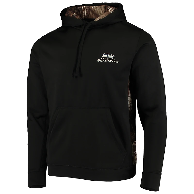 Chandail à capuchon pour hommes Dunbrooke Camo noir/Realtree Seattle Seahawks Logo Ranger