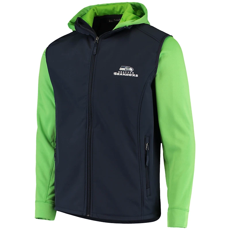 Men's Dunbrooke College Navy/Neon Green Seattle Seahawks Alpha Full-Zip Jacket