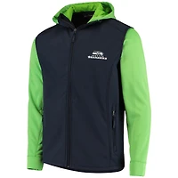 Men's Dunbrooke College Navy/Neon Green Seattle Seahawks Alpha Full-Zip Jacket