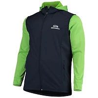 Men's Dunbrooke College Navy/Neon Green Seattle Seahawks Big & Tall Alpha Full-Zip Hoodie Jacket