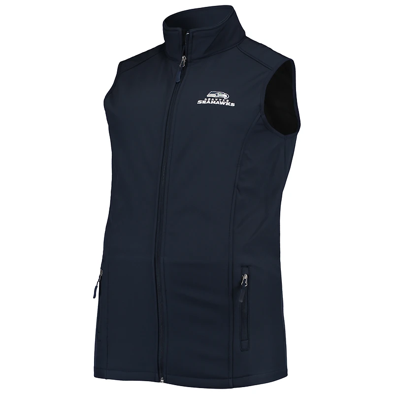 Men's Dunbrooke College Navy Seattle Seahawks Big & Tall Archer Softshell Full-Zip Vest