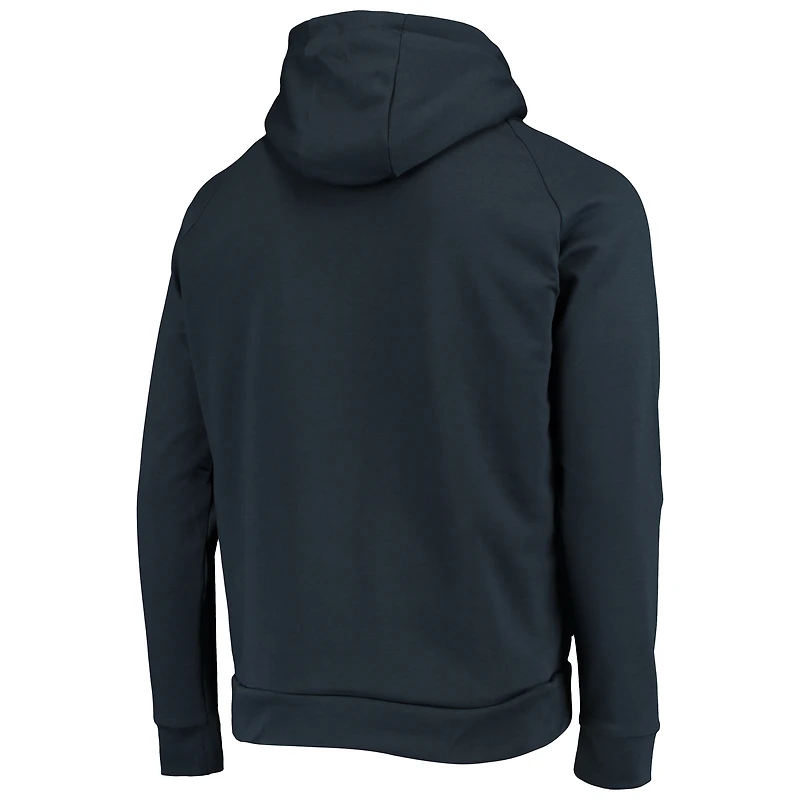 Chandail à capuchon raglan Seattle Seahawks Shag Tri-Blend glissière complète pour hommes Dunbrooke College Navy