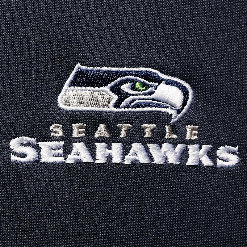 Chandail à capuchon raglan Seattle Seahawks Shag Tri-Blend glissière complète pour hommes Dunbrooke College Navy