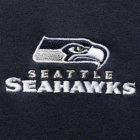 Chandail à capuchon raglan Seattle Seahawks Shag Tri-Blend glissière complète pour hommes Dunbrooke College Navy